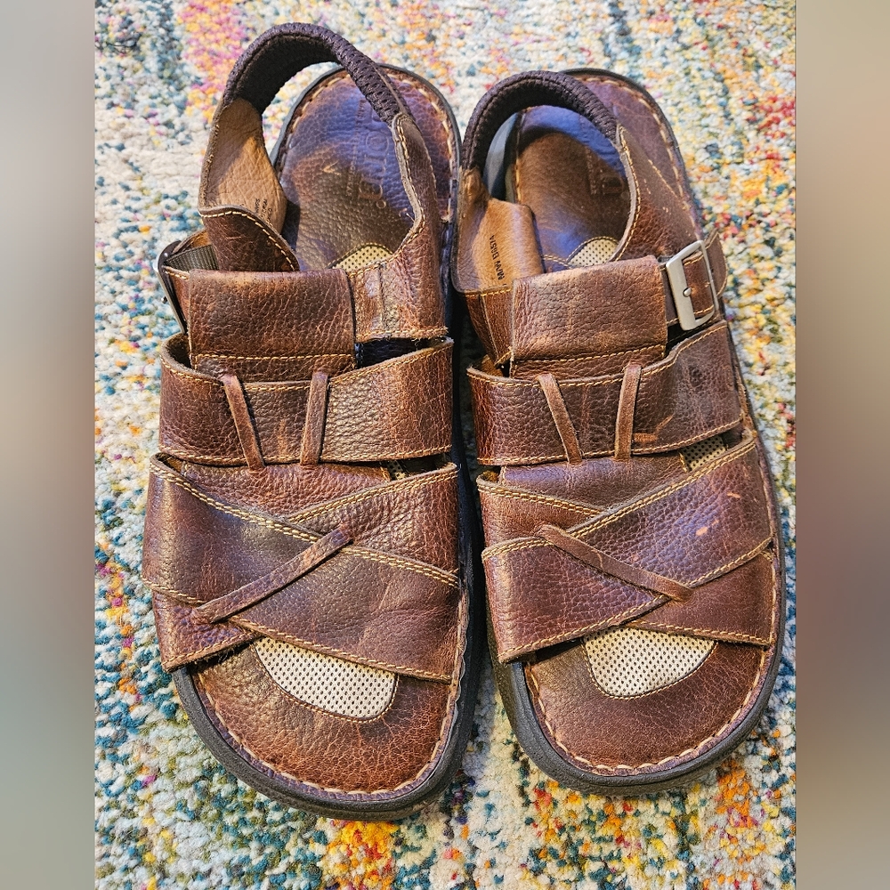 Born Men's Leather Fisherman Sandals Size 14